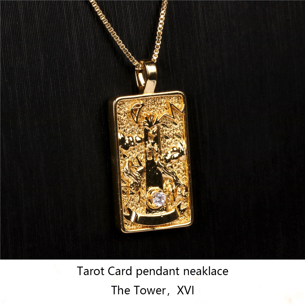 Wholesale Punk Hip Hop Diamond Square Necklace